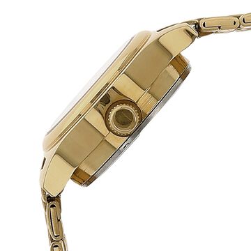 Sonata Quartz Analog with Day and Date Champagne Dial Stainless Steel Strap Watch for Women