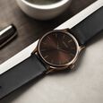 Sonata Aspire Quartz Analog Black Dial Leather Strap Watch for Men