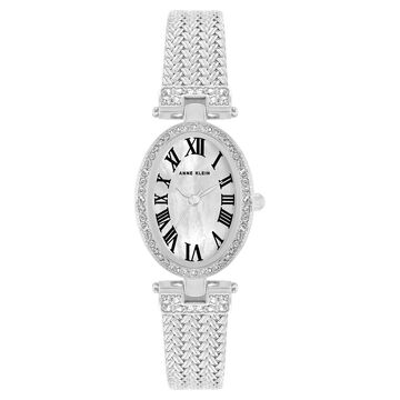 Anne Klein Quartz Analog White Dial Silver Metal Strap Watch For Women