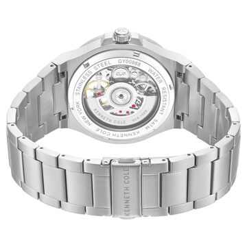 Kenneth Cole Automatic Blue Dial Silver Stainless Steel Strap Watch For Men