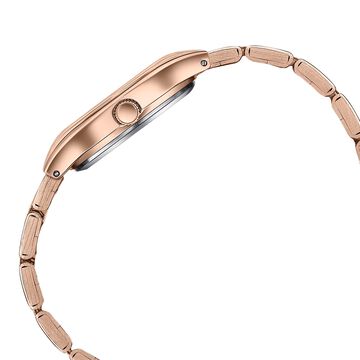 Poze By Sonata Quartz Analog Pink Dial Rose Gold Metal Strap Watch For Women