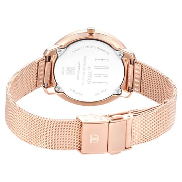 Titan Edge Rose Gold Dial Analog Stainless Steel Strap watch for Women