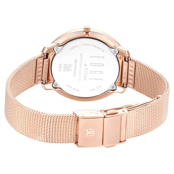 Titan Edge Rose Gold Dial Analog Stainless Steel Strap watch for Women - image number 5