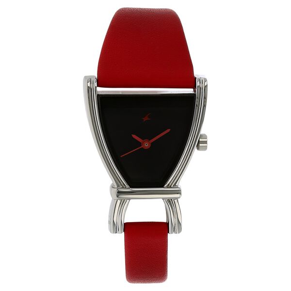Fastrack Quartz Analog Black Dial Leather Strap Watch for Girls - image number 0