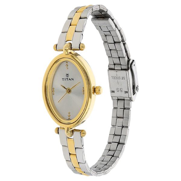 Titan Quartz Analog Silver Dial Stainless Steel Strap Watch for Women - image number 1