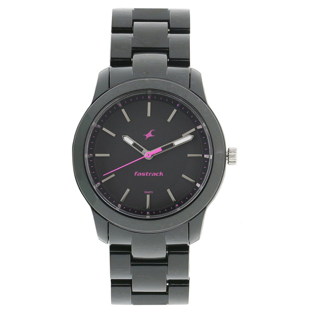 Buy Online Fastrack Trendies Quartz Analog Black Dial Plastic Strap Watch for Girls 68006pp01 p Titan