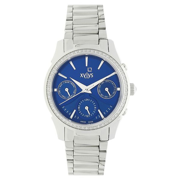 Xylys Swiss Multifunction Silver Stainless Steel Strap and Blue Dial Watch For Women - image number 0