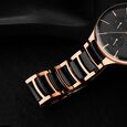 Titan Ceramic Fusion Quartz Multifunction Black Dial Rose Gold Dual-Toned Stainless Steel Bracelet Watch for Men - image number 1