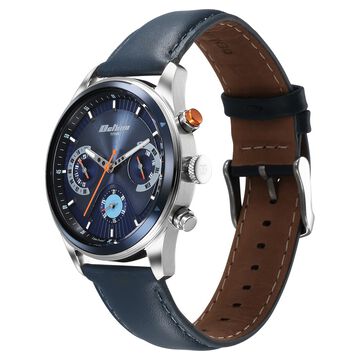 Titan Octane Quartz Multifunction Blue Dial With Blue Leather Strap Watch For Men
