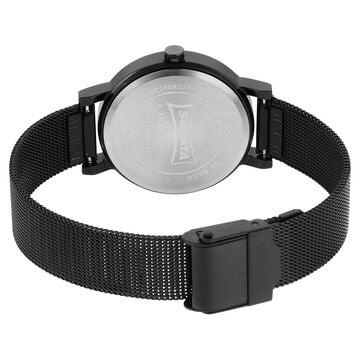 Sonata Quartz Analog Black Stainless Steel Strap for Women