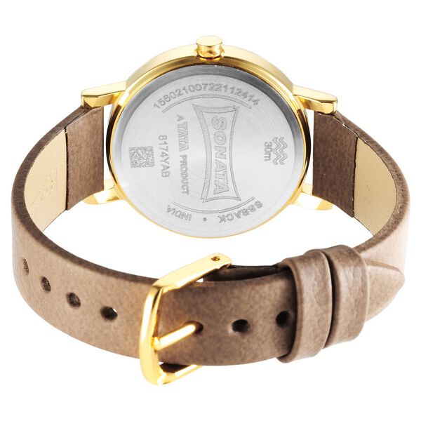 Ladies Essentials Silver Dial Leather Strap Watch for Women - image number 3