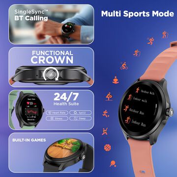 Fastrack VOX Pro Smartwatch 3.5CM Ultra Vu Display, Offline Voice Commands, Functional Crown, HRM, Multiple Menu Styles