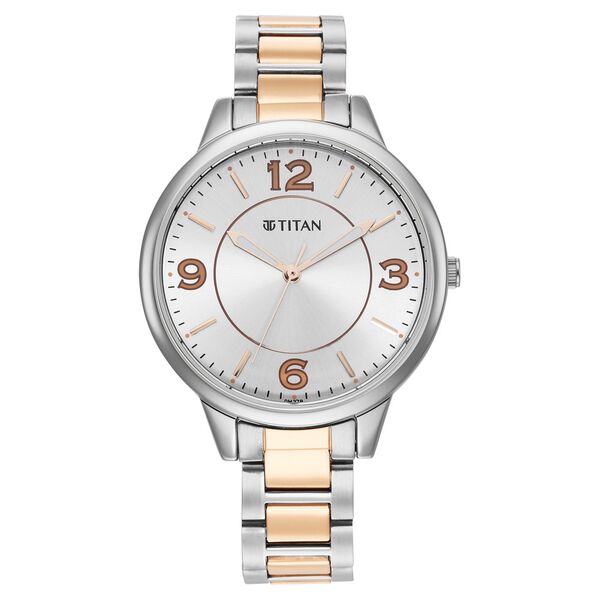 Titan Trendsetters Silver White Dial Analog Stainless Steel Strap Watch for Women - image number 1