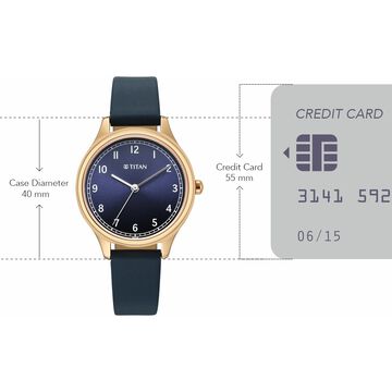 Titan Neo Quartz Analog Blue Dial Blue Leather Strap Watch For Women