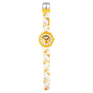 Zoop Analog Watch with Yellow Dial & White Strap for Girls Kids, from House of Titan