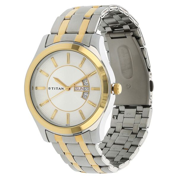 Titan Quartz Analog with Day and Date Silver Dial Stainless Steel Strap Watch for Men - image number 1