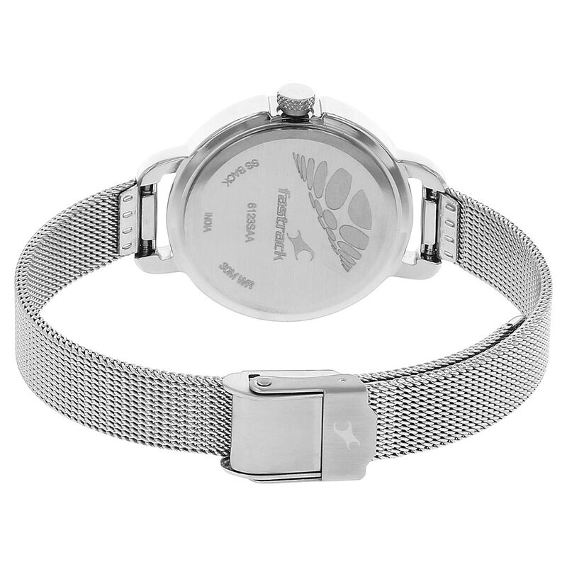 Fastrack Quartz Analog Silver Dial Metal Strap Watch for Girls - image number 3