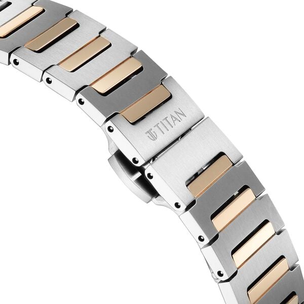 Edge Meister Quartz Analog with Date White Dial Rose Gold Titanium Strap Watch For Men - image number 7
