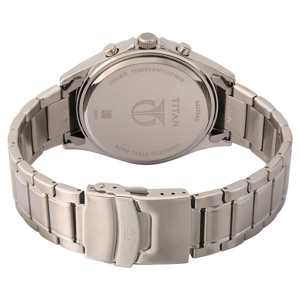 Titan Quartz White Dial Silver Stainless Steel Strap Watch For Men - image number 4