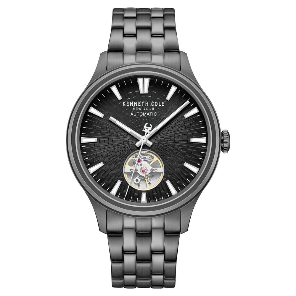 Kenneth Cole Automatic Black Dial Grey Stainless Steel Strap Watch For Men-image-32