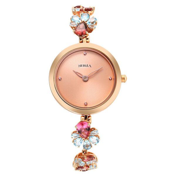 Titan Nebula Jewels 18k Rose Gold Analog with Diamonds studded Indices Watch for Women - image number 1
