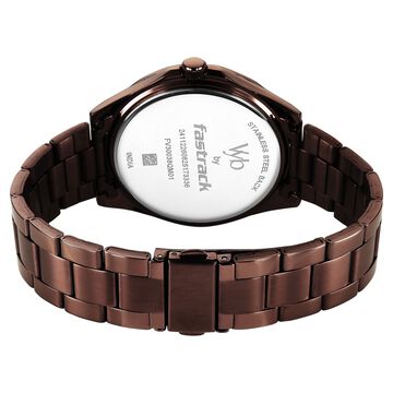 Vyb Drift By Fastrack Quartz Analog Brown Dial Brown Stainless Steel Strap Watch For Guys