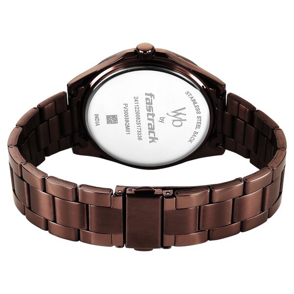 Vyb Drift By Fastrack Quartz Analog Brown Dial Brown Stainless Steel Strap Watch For Guys - image number 6