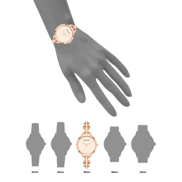 Anne Klein Quartz Analog Pink Dial Pink Metal Strap Watch For Women