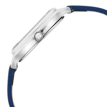 Titan Workwear Quartz Analog Beige Dial Blue Leather Strap Watch For Women