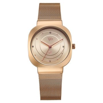 Fastrack Vyb Mirage Quartz Analog Rose Gold Dial Metal Strap Watch For Girls