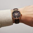 Titan Stellar Starlight Analog with Concealed Automatic and Brown Dial Brown Leather Strap Watch for Men - image number 7