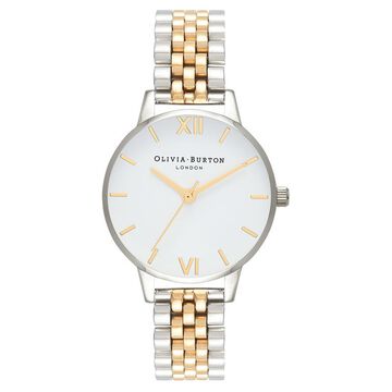 Olivia Burton Quartz Analog White Dial Stainless Steel Strap Watch for Women
