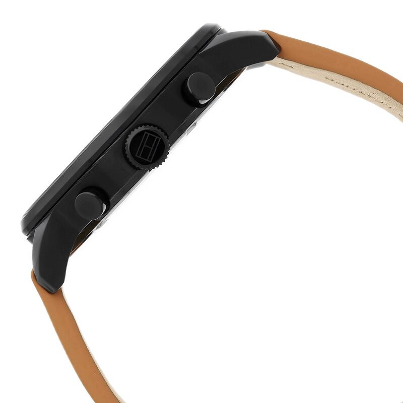 Tommy Hilfiger Quartz Multifunction Black Dial Leather Strap Watch for Men - image number 3