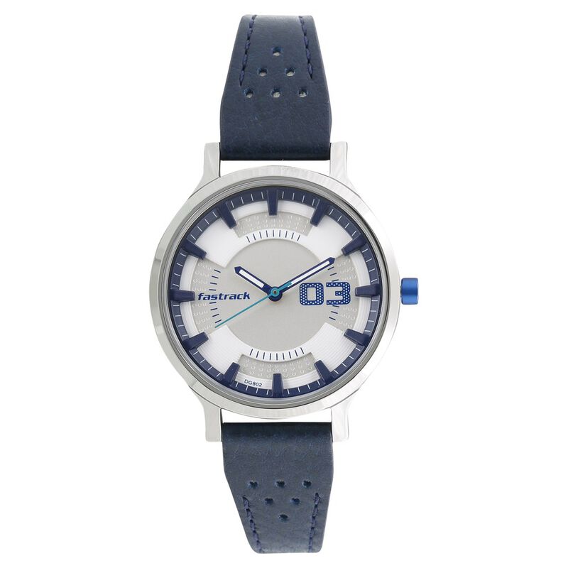Fastrack Loopholes Quartz Analog White Dial Leather Strap Watch for Girls - image number 0