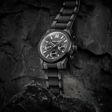 Police Black Dial Quartz Multifunction Watch for Men