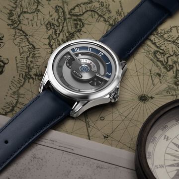 Titan Maritime Anthracite Dial Quartz Multifunction Leather Strap Watch for Men