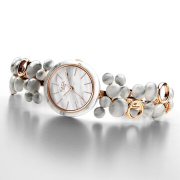 Titan Raga Ceramics Quartz Analog White Dial Metal Strap Watch For Women