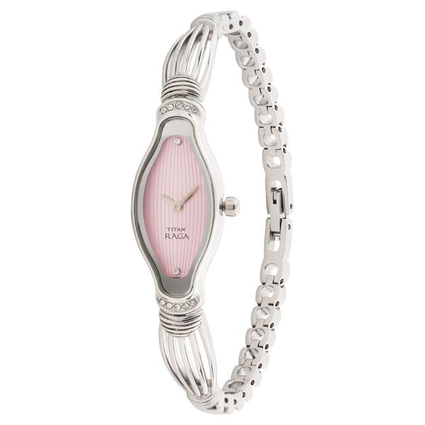 Titan Quartz Analog Pink Dial Metal Strap Watch for Women - image number 1