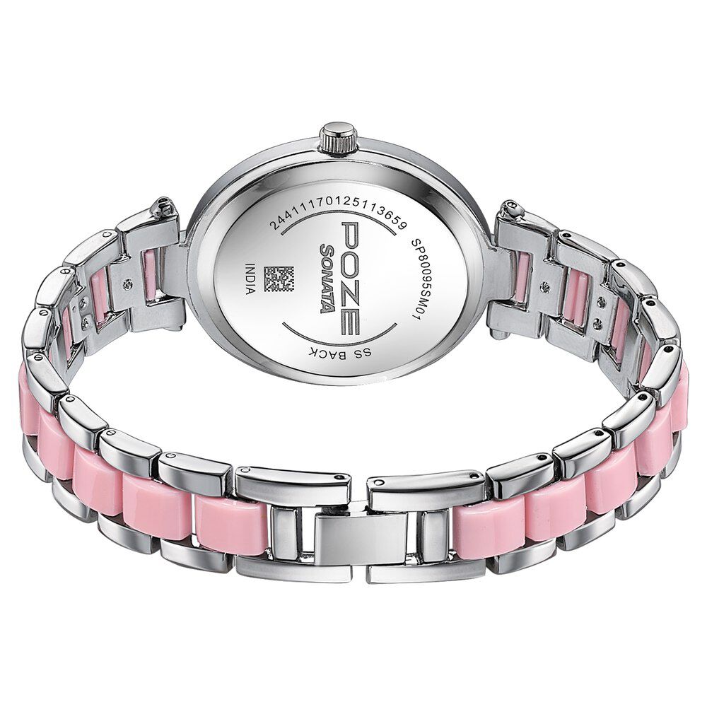 Buy Online Sonata Poze Quartz Analog Pink Mother Of Pearl Dial