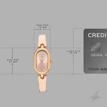 Vyb Diva By Fastrack Quartz Analog Pink Dial Rose Gold Metal With Enamel Fill Strap Watch For Girls