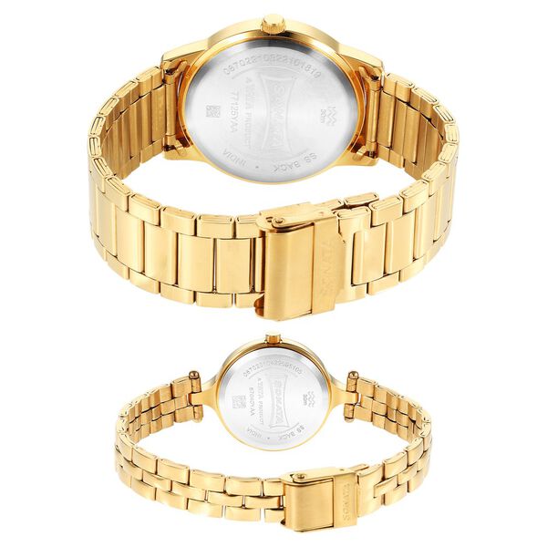 Sonata Quartz Analog Silver Dial Stainless Steel Strap Watch for Couple - image number 3