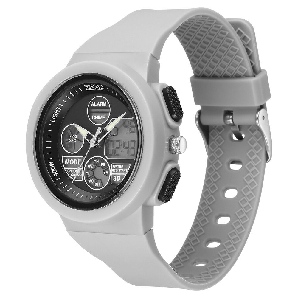 Buy Online Zoop By Titan AnaDigi Quartz Digital Black Dial With Grey Plastic Strap Watch For Kids 16040pp01w Titan