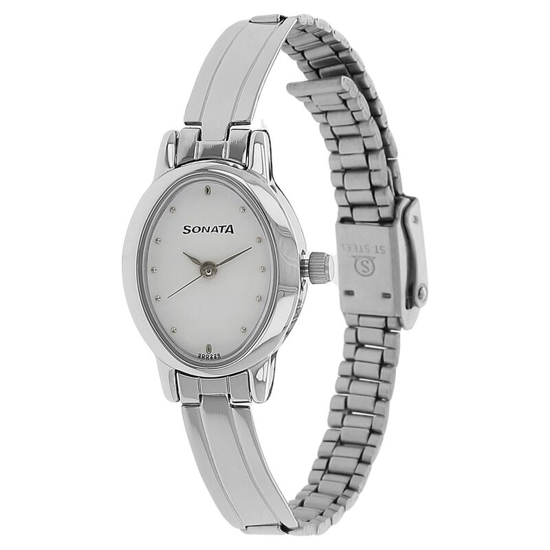 Sonata Quartz Analog White Dial Stainless Steel Strap Watch for Women - image number 1