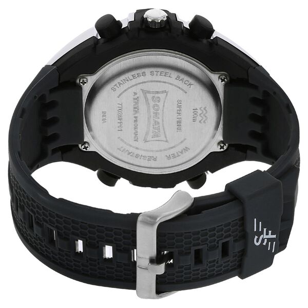 SF Quartz Analog Digital Black Dial Plastic Strap Watch for Men - image number 3