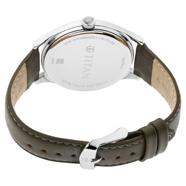 Titan Men's Urban Edge Lustrous Olive Dial Leather Watch - image number 4