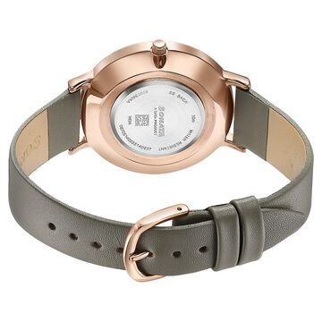 Sonata Modern Edit Quartz Analog Green Dial Leather Strap Watch For Women