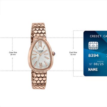 Sonata Poze Quartz Analog Mother of Pearl Dial Rose Gold Metal Strap Watch For Women