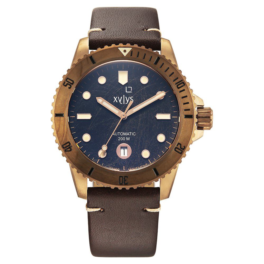 Buy Online Xylys Swiss Automatic Brown Dial Brown Leather Strap
