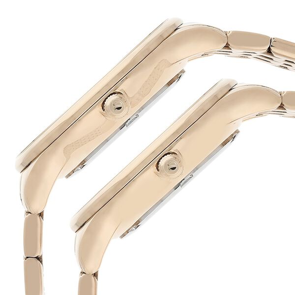 Titan Bandhan Rose Gold Dial Analog with Date Stainless Steel Strap watch for Couple - image number 3