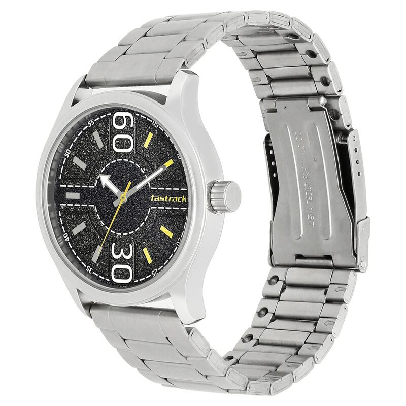 Fastrack Road Trip Quartz Analog Black Dial Stainless Steel Strap Watch for Guys - image number 2